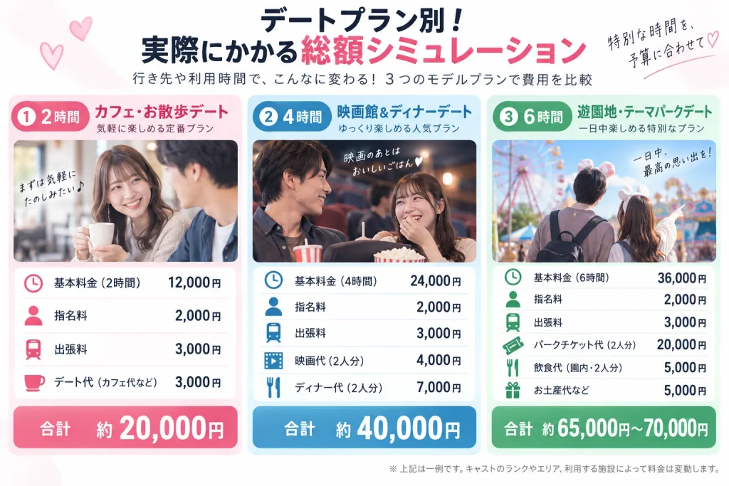 デートプラン別!実際にかかる総額シミュレーション