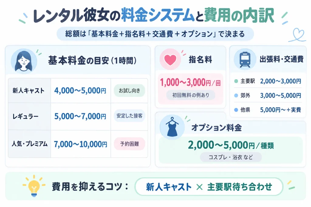 レンタル彼女の料金システムと費用の内訳