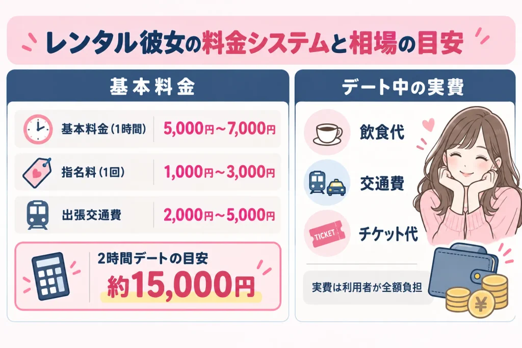 レンタル彼女の料金システムと相場の目安