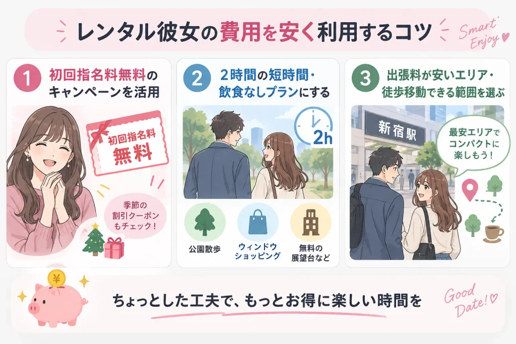 レンタル彼女の費用を安く利用するコツ
