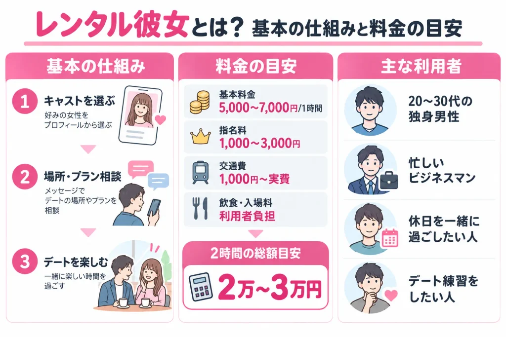 レンタル彼女とは？基本の仕組みと料金の目安